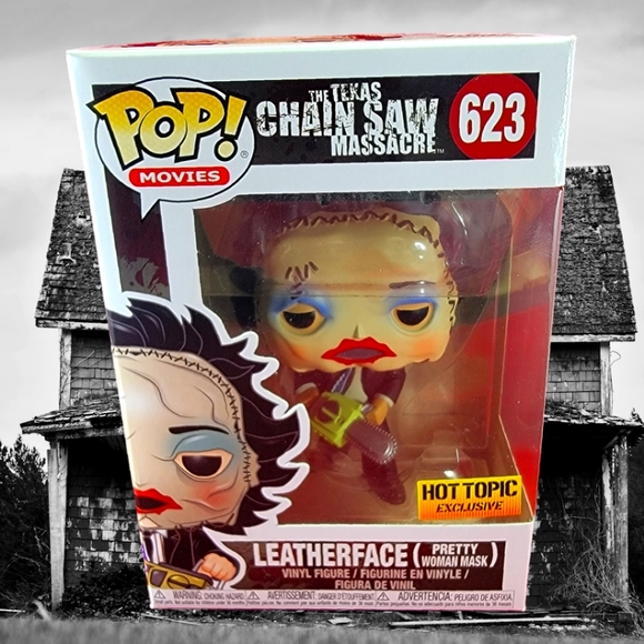 Leatherface (pretty woman mask)hot topic exclusive #623 (nib) with pop protector - Picture 1 of 7